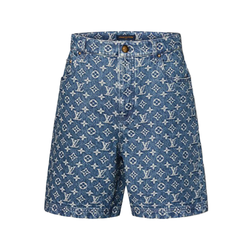 All-over Jacquard Denim Shorts
