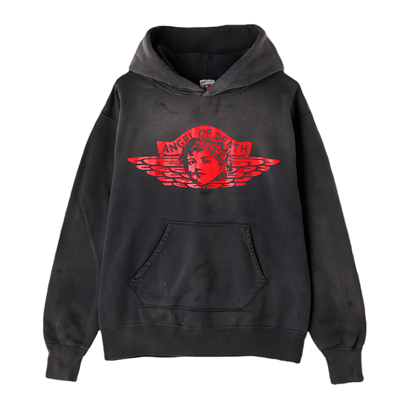 S M Angel Rebirth Print Hoodie