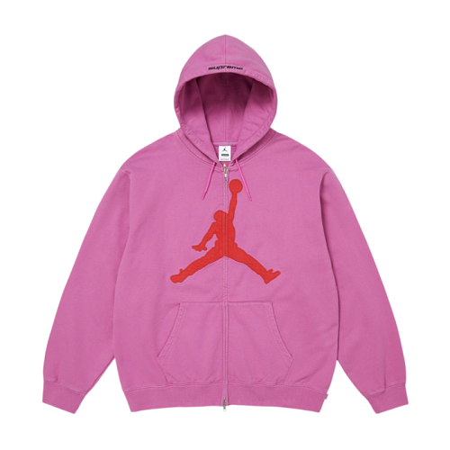 Supreme Embroidered Sweatshirt Featuring The Flying Man Dunk And Zipper Detail