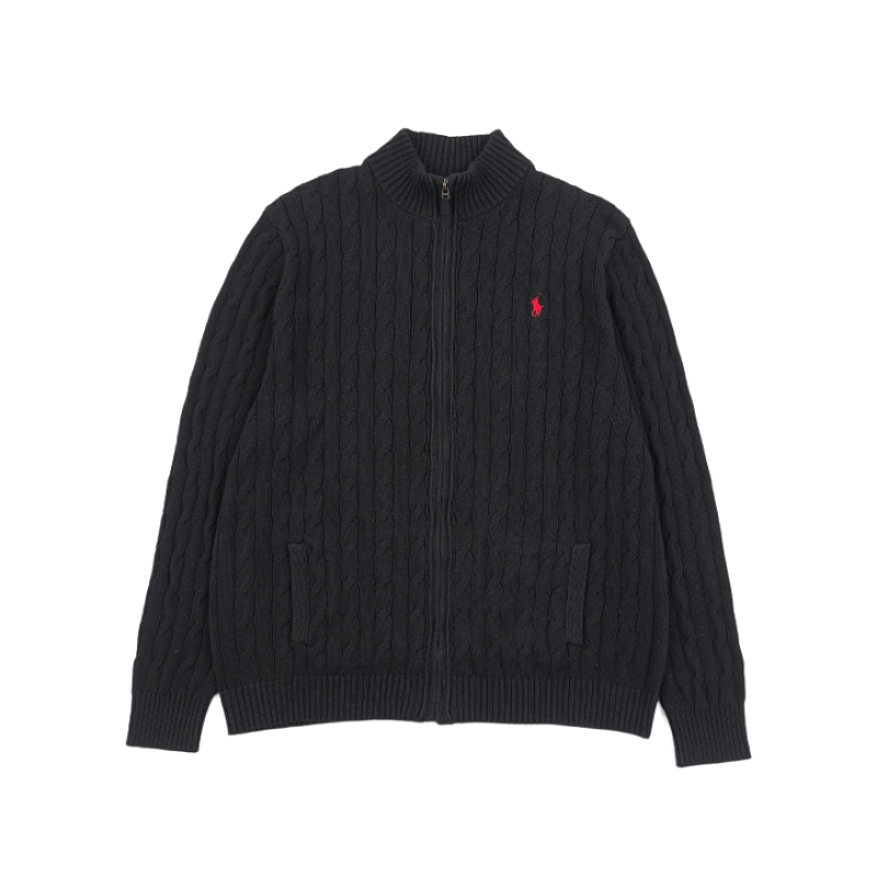 N7 Little Pony Cable Knit Full-Zip Sweater Jacket - Beige