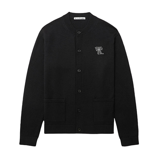 A S Bow And Letter Embroidered Cardigan Jacket