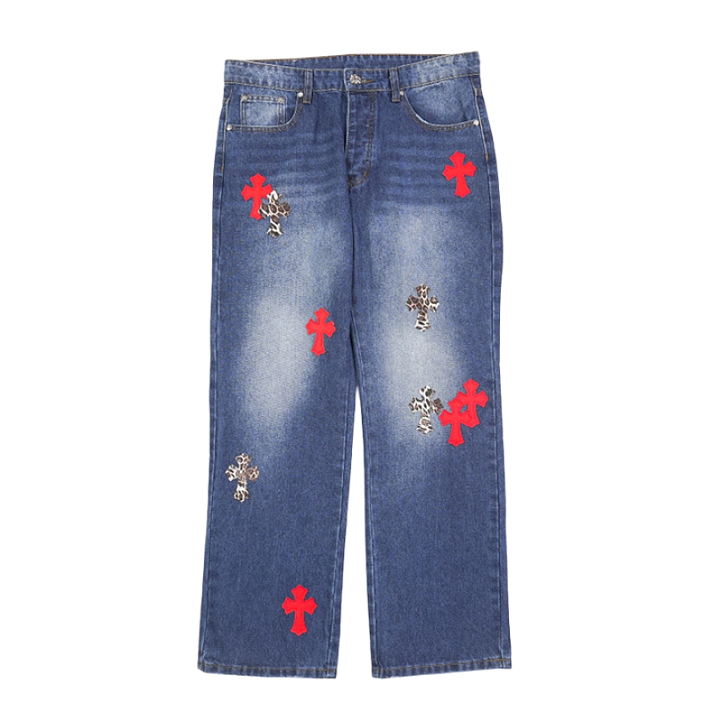 Cross Patch Denim Jeans