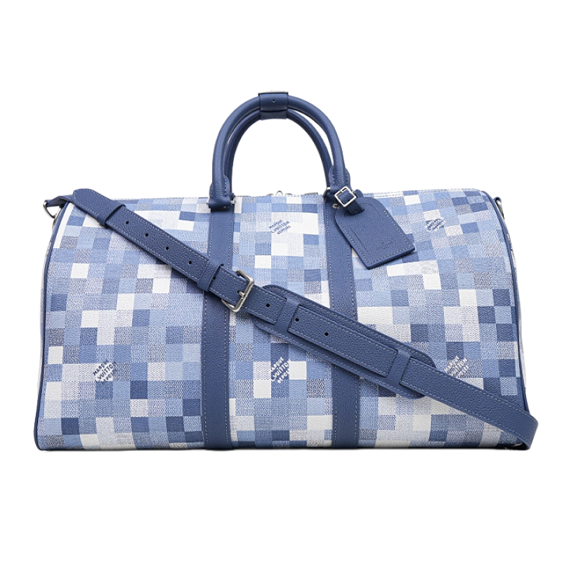 Coated Canvas Travel Bag Men's Indigo Blue