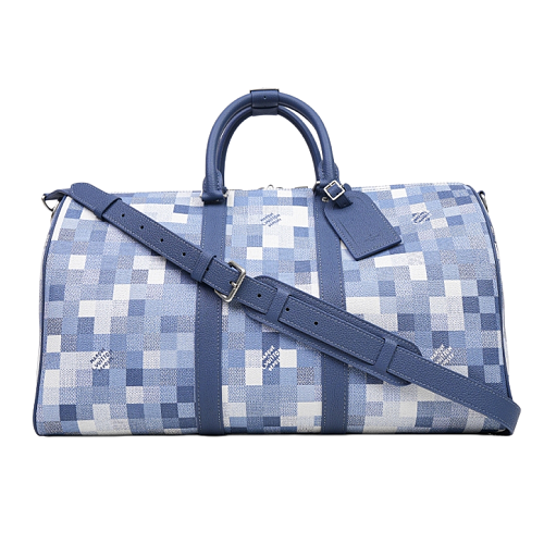 Coated Canvas Travel Bag Men's Indigo Blue