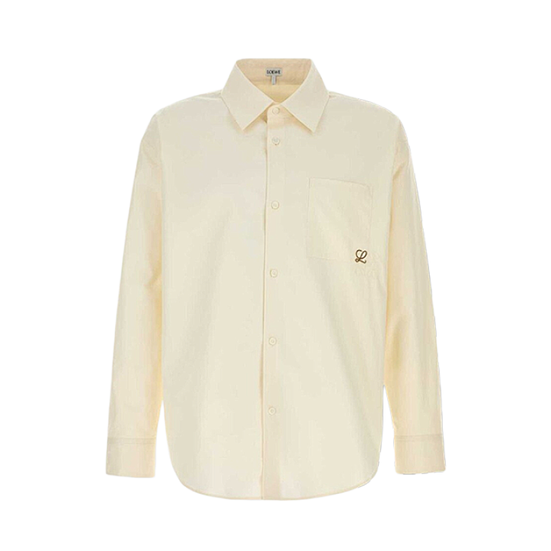 Color-block Embroidered Shirt Off-white