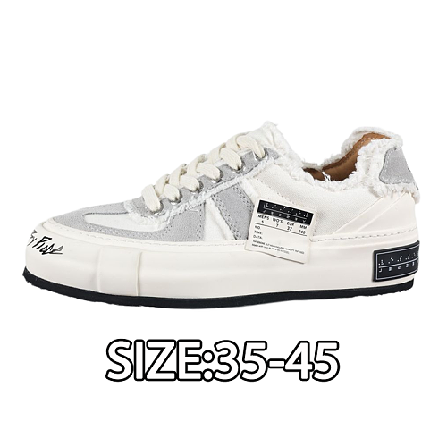 All-vulcanized Beggar Shoes White Gray