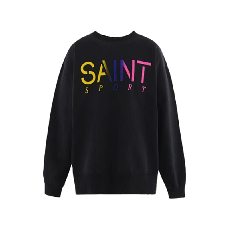 Color Gradient Saint Letter Crew Neck Sweatshirt