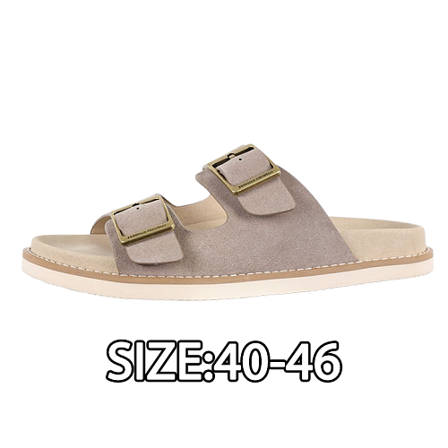 Off-White Suede Two-way Slippers Sand Color