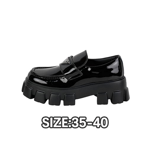 Prada P Rad Monolith Patent Leather Loafers