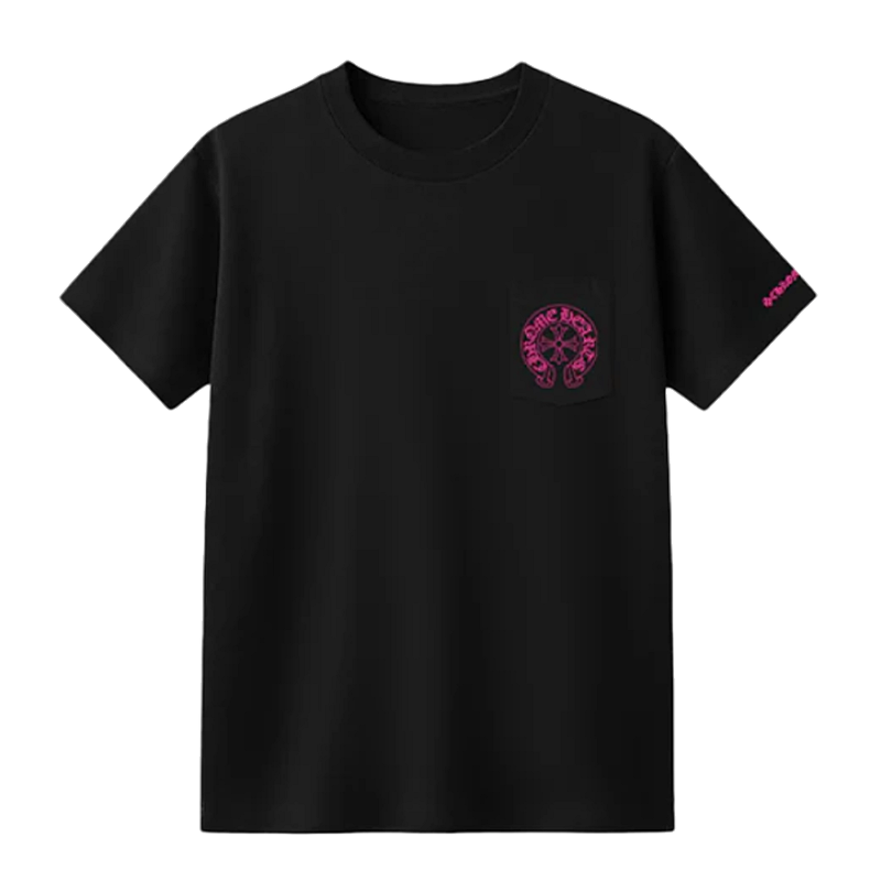 Chrome Hearts Pink Horseshoe-shaped Short-sleeved Shirt