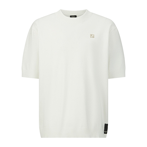 Double F Hardware Label Cotton Wool Knit Short Sleeve