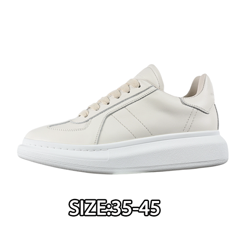 Alexander McQueen Oversized Calfskin Round Toe Lace-Up Platform Low-Top Casual Shoes