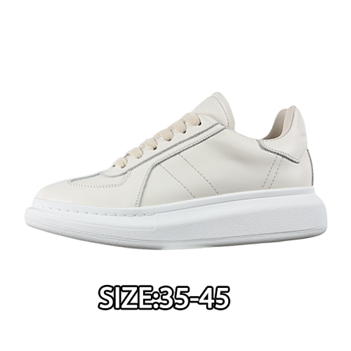 Alexander McQueen Oversized Calfskin Round Toe Lace-Up Platform Low-Top Casual Shoes