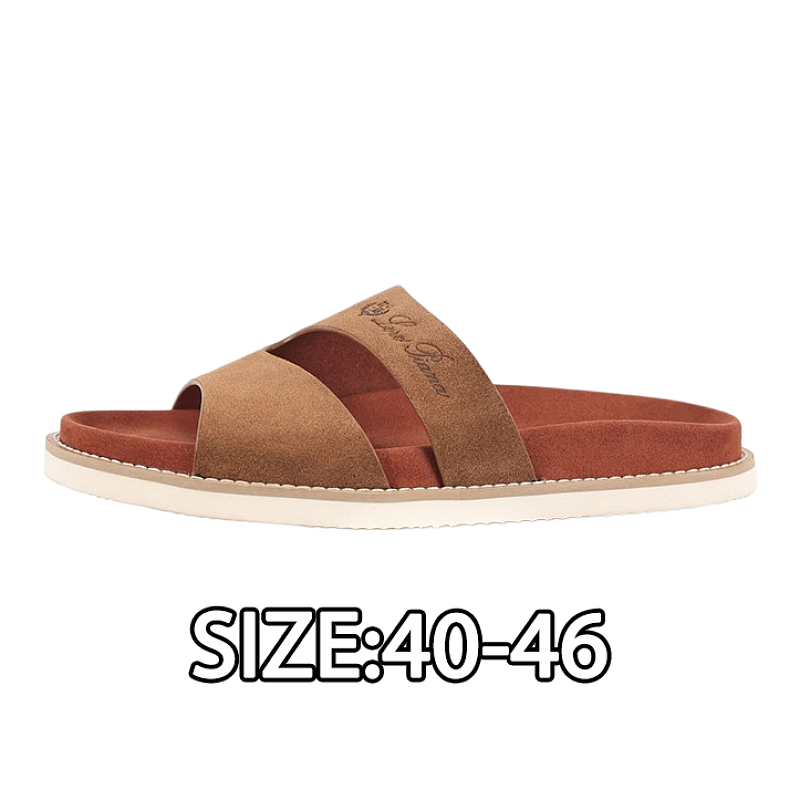 Double-strap Slippers Brown