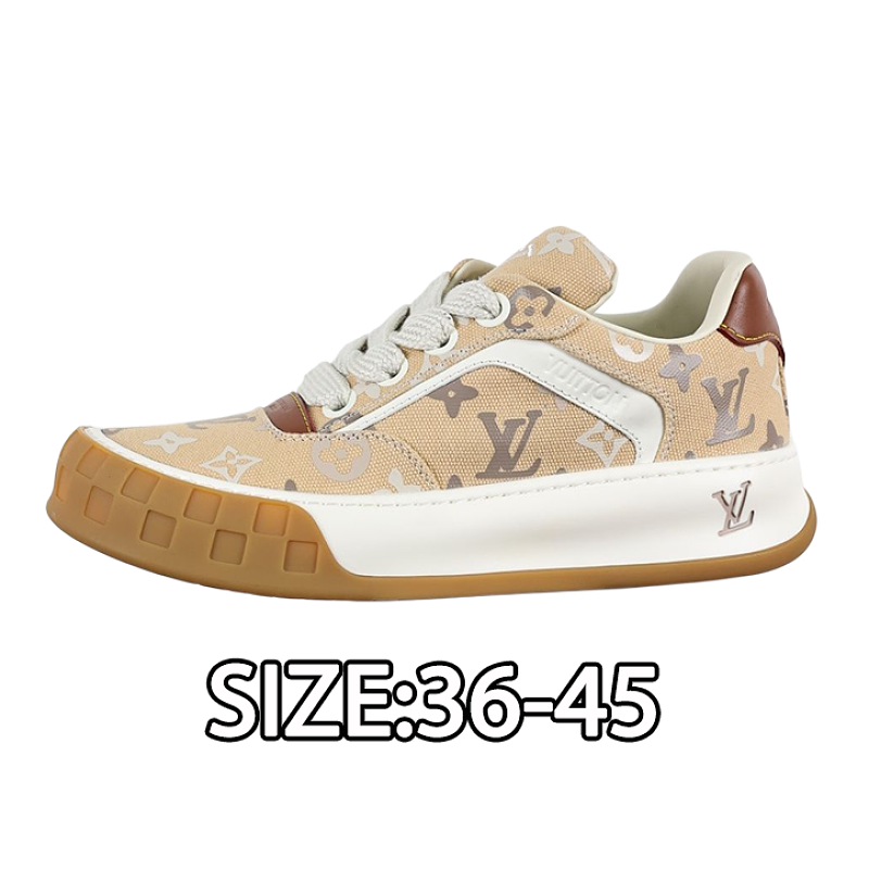 Louis Vuitton Cowhide Leather Biscuit Shoes In Light Brown Monogram