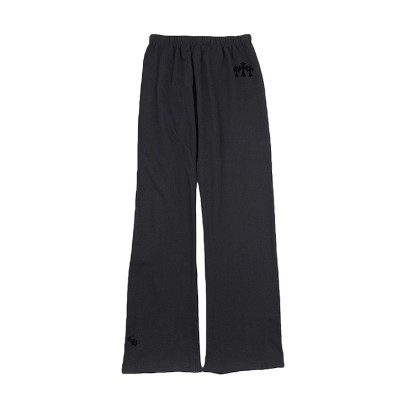 Flocked Loose Straight Leg Trousers