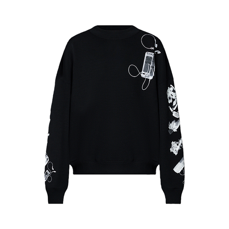 OW Digital Headphones Arrow Print Crew Neck Sweatshirt