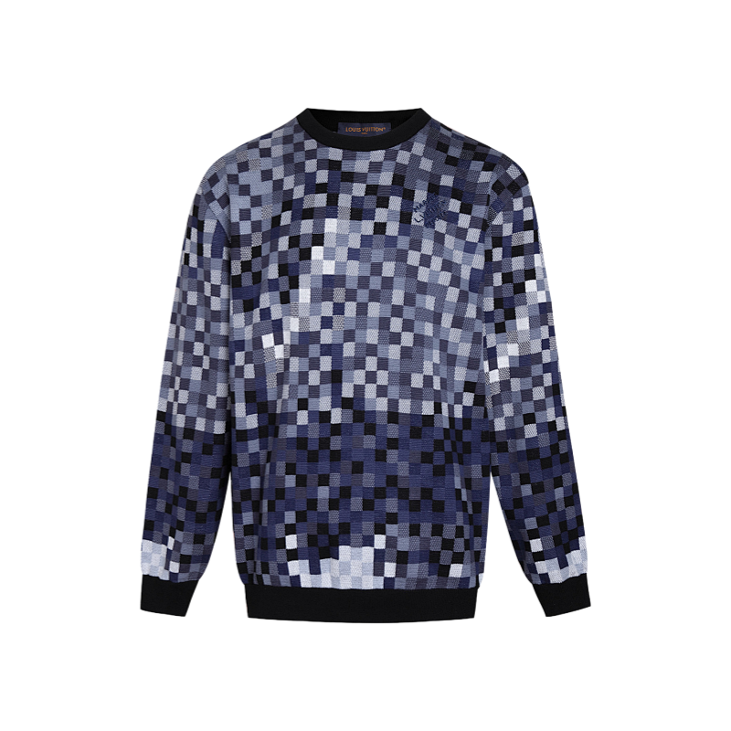 Louis Vuitton Crew Neck Ribbed Jacquard Long-sleeved Sweater