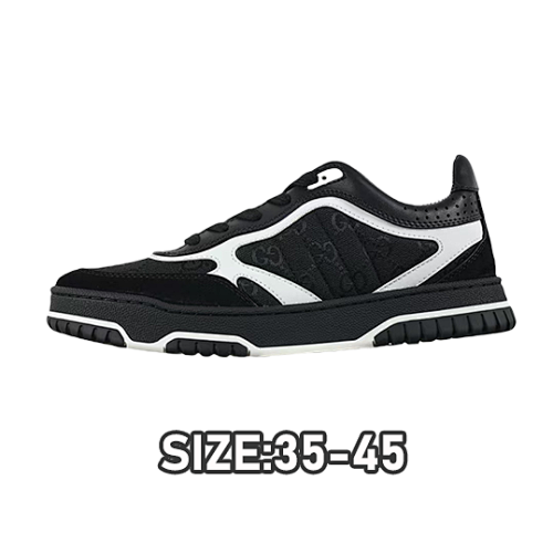 Gucci G Ucci Re-Web Leather SneakersLow-top All-match White Sports Sneakers