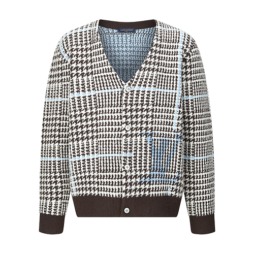 Louis Vuitton Houndstooth Jacquard Logo Cardigan