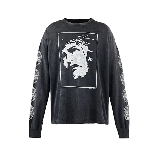 S M Long-sleeved Shirt With Jesus Head Print