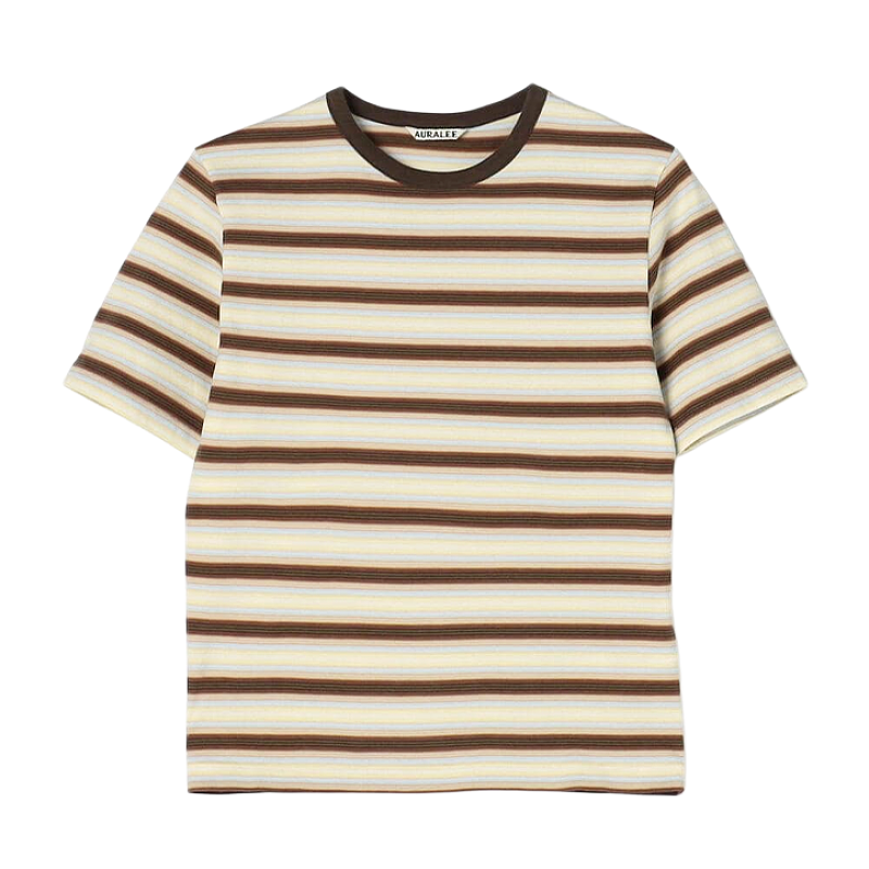 Beige And Brown Striped Short-sleeve