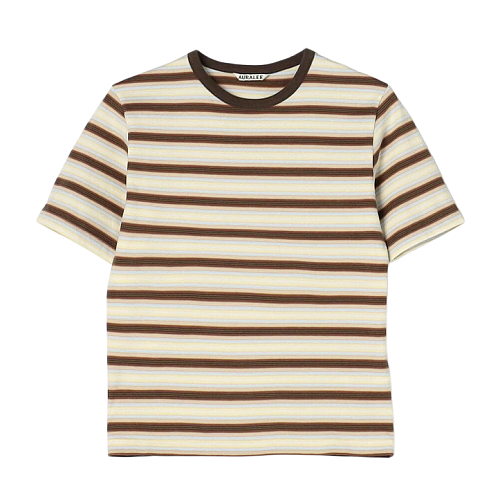 Beige And Brown Striped Short-sleeve