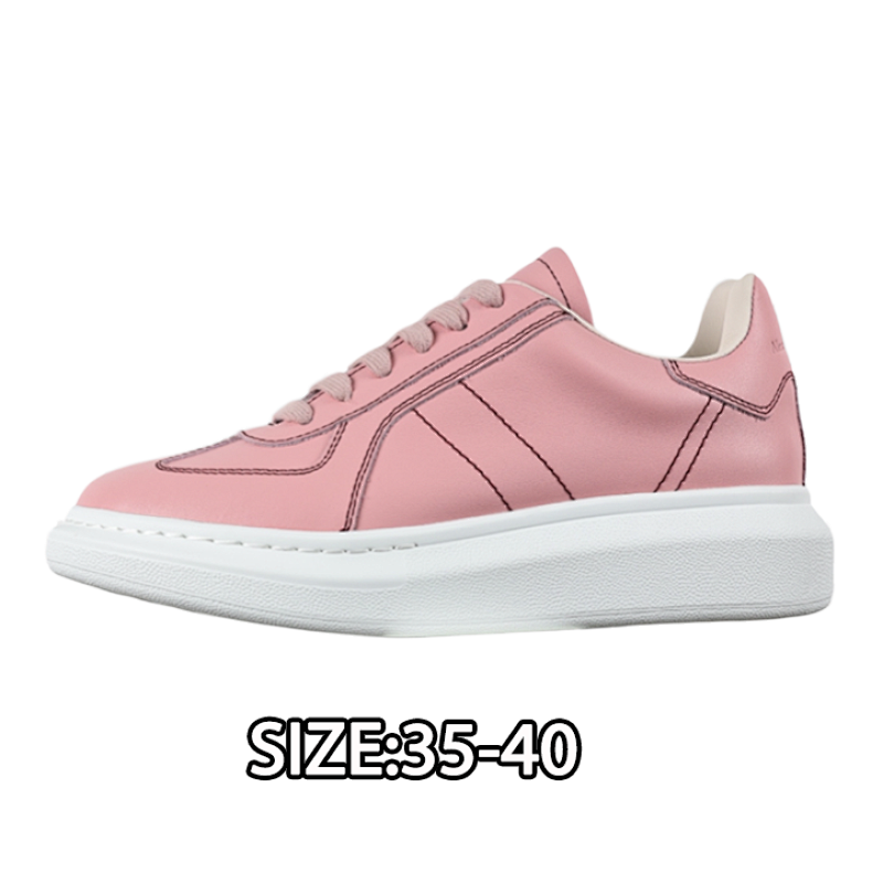 Alexander McQueen Oversized Calfskin Round Toe Lace-Up Platform Low-Top Casual Shoes