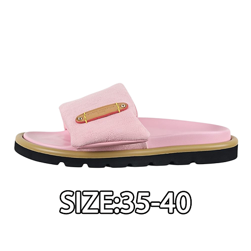 Louis Vuitton Reading Glasses Print Open-toe Slide Sandals Pink