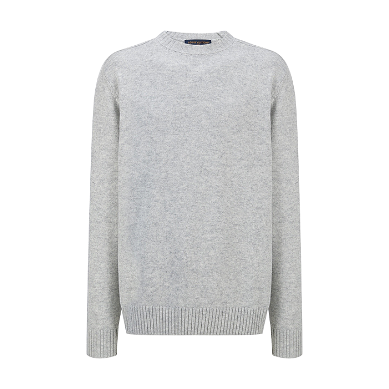 Louis Vuitton Solid Color Knit Sweater With Leather Label At The Back Neck
