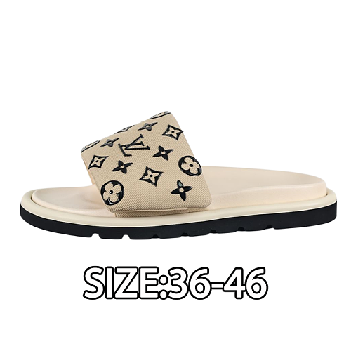 Reading Glasses Print Open-toe Slide Sandals Oatmeal Color