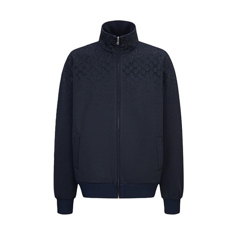 Gucci Rhinestone Zipper Turtleneck Jacket