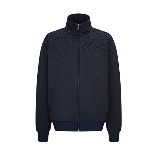 Gucci Rhinestone Zipper Turtleneck Jacket