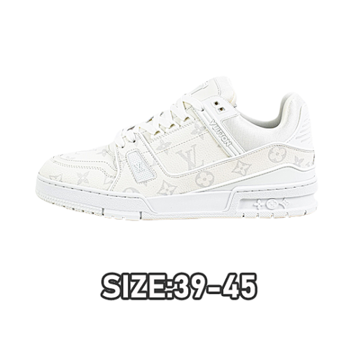 L V Trainer White Embossed