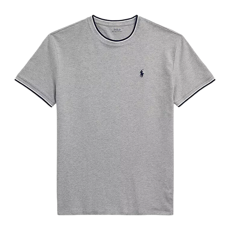 Piqué Round Neck Color-blocked Short-sleeved Shirt