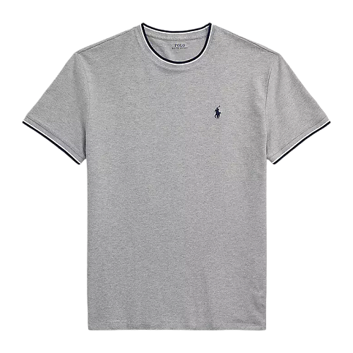 Piqué Round Neck Color-blocked Short-sleeved Shirt