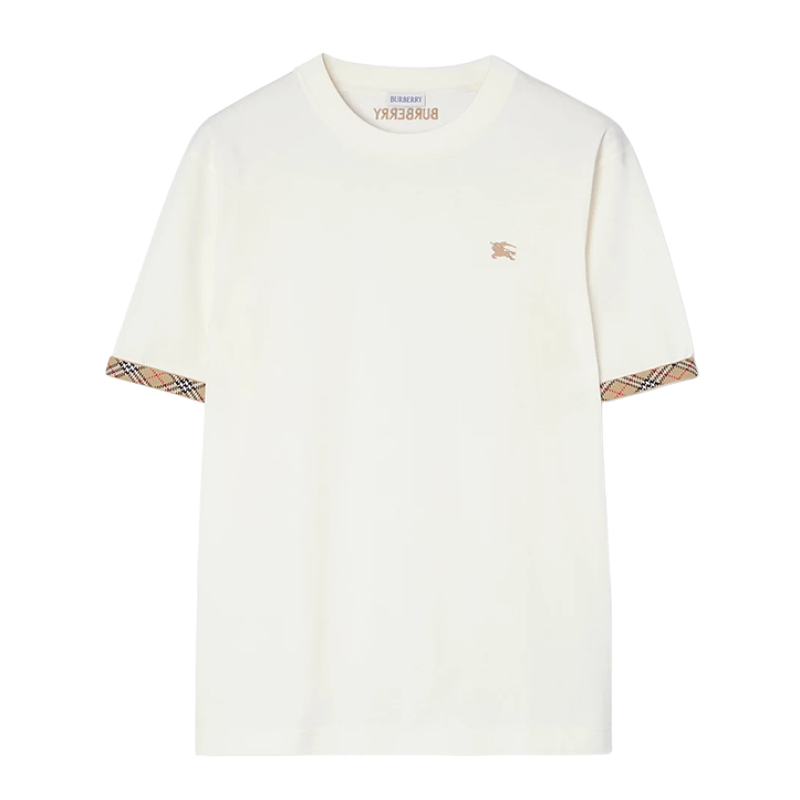 Short-sleeve Polo With Checkered Cuffs