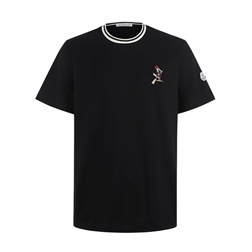 119CNY0 Imported Embroidered Cotton T-Shirt With Logo Patch