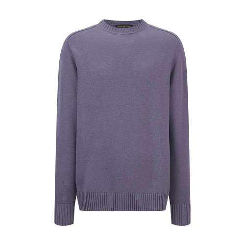 Louis Vuitton Solid Color Knit Sweater With Leather Label At The Back Neck