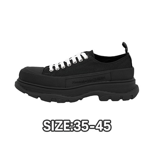Alexander McQueen A LexanderM CQueenPlatform Shoes Thick Sole Heightening Sneakers Black