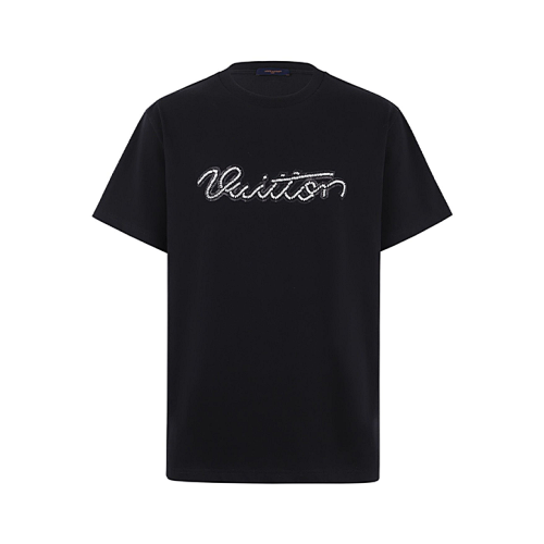 Short-sleeved T-shirt With Beaded Logo Embroidery On The ChestItem ID