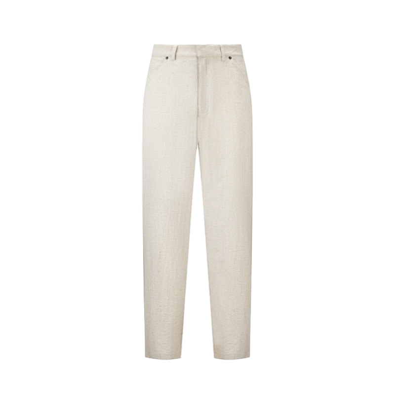 Prada Pocket Steel Label Tencel Linen Cotton Trousers