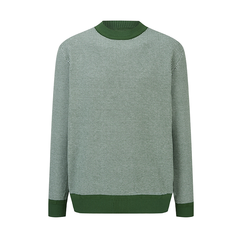 Moncler Gradient Jacquard Leather Label Knit Sweater
