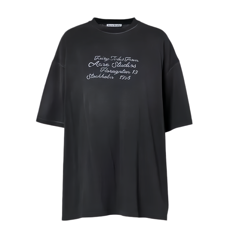 Flocked Distressed Short-sleeved Shirt