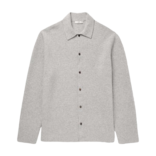 TR Wool-blend Waffle Cardigan Jacket