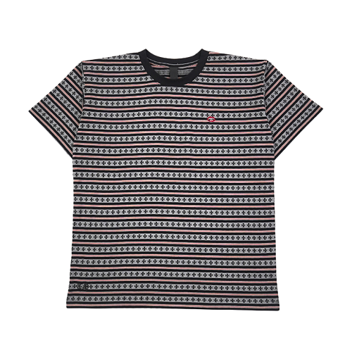 All-Over Cross Pattern Yarn-Dyed Short-Sleeve Shirt