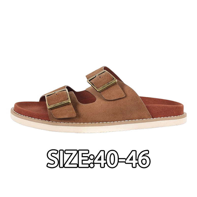 Thick-soled Suede Flip-flops In Khaki Brown