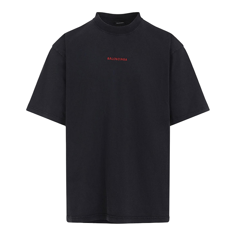 Embroidered Short Sleeve - Black And Red