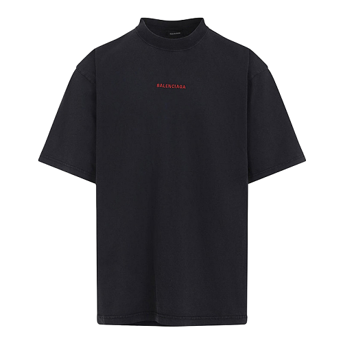 Embroidered Short Sleeve - Black And Red