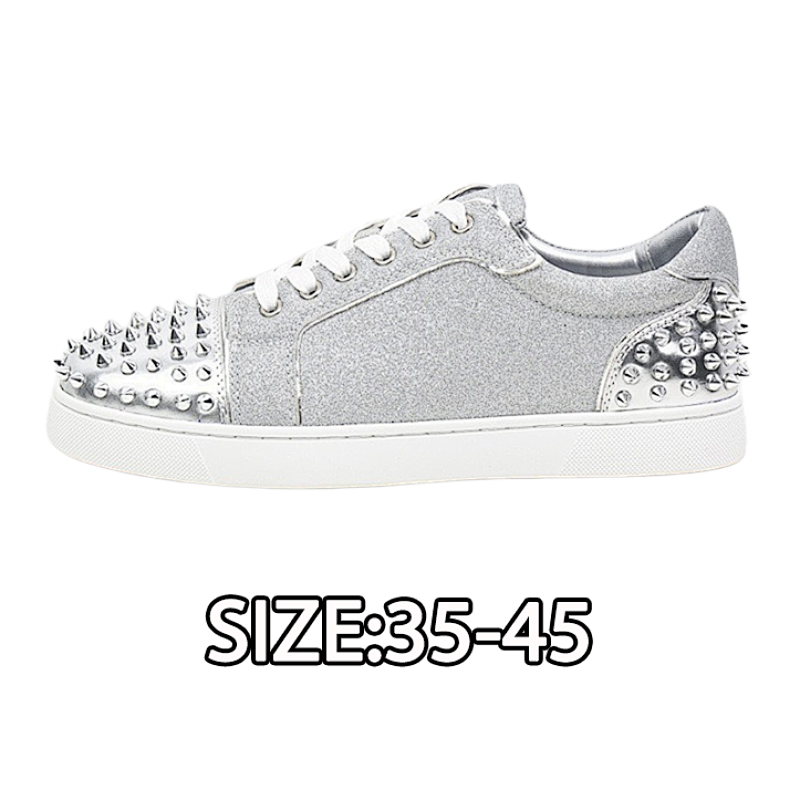 Rhinestone-Laced Casual Sneakers